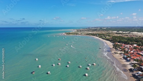 Wallpaper Mural Wonderful aerial view of Maracajau Beach and its Coral reefs near Natal in Rio Grande do Norte, Brazil  Torontodigital.ca