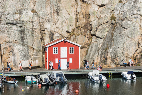 Colorful village of smogen in sweden photo