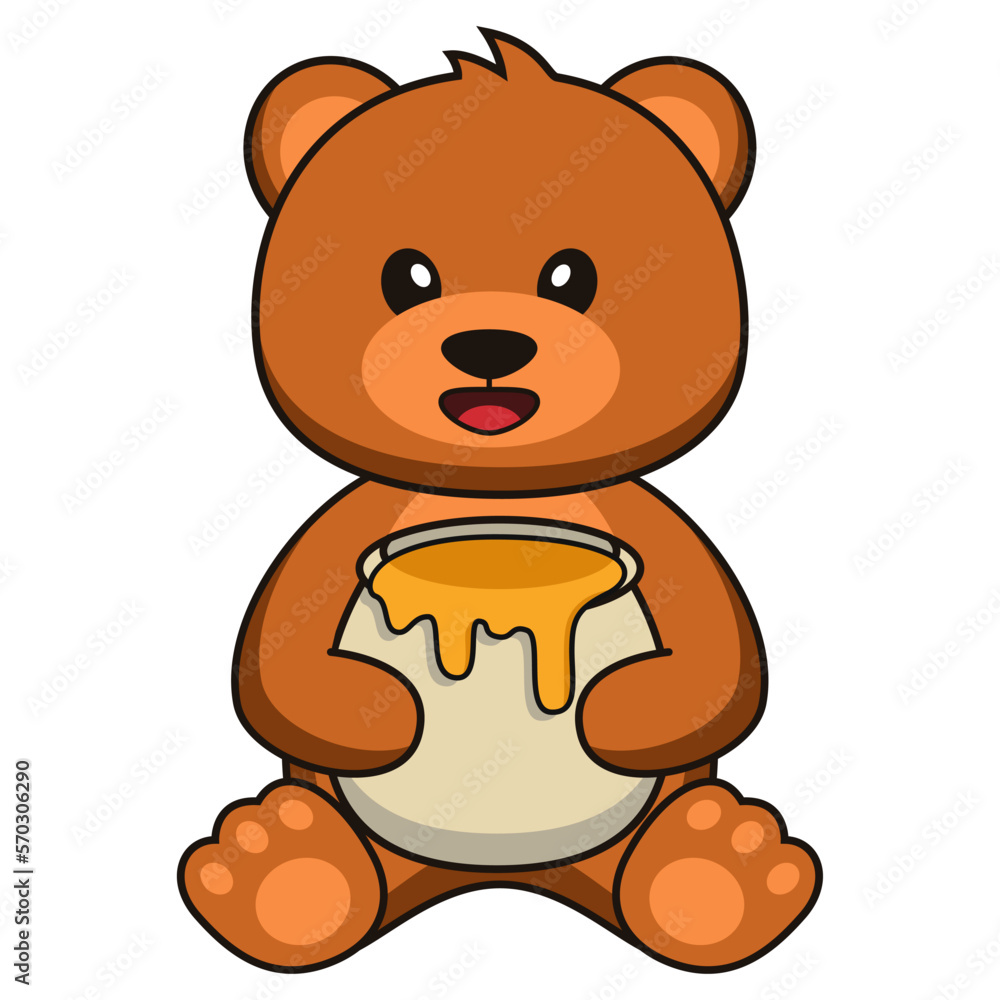 cute cartoon bear isolated white background cute cartoon bear isolated white background