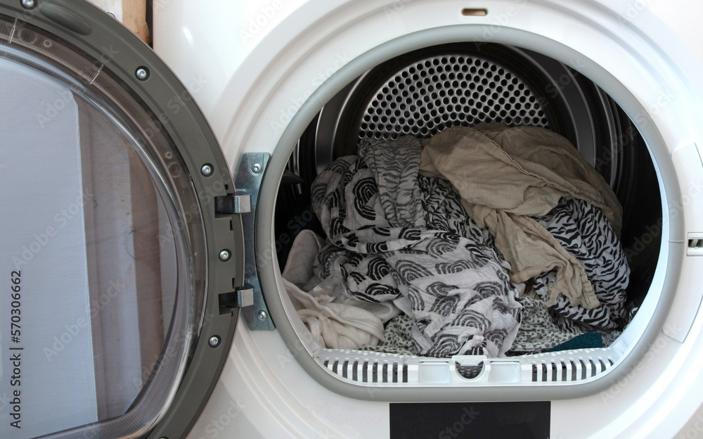 Laundry in the tumble dryer Laundry in the tumble dryer