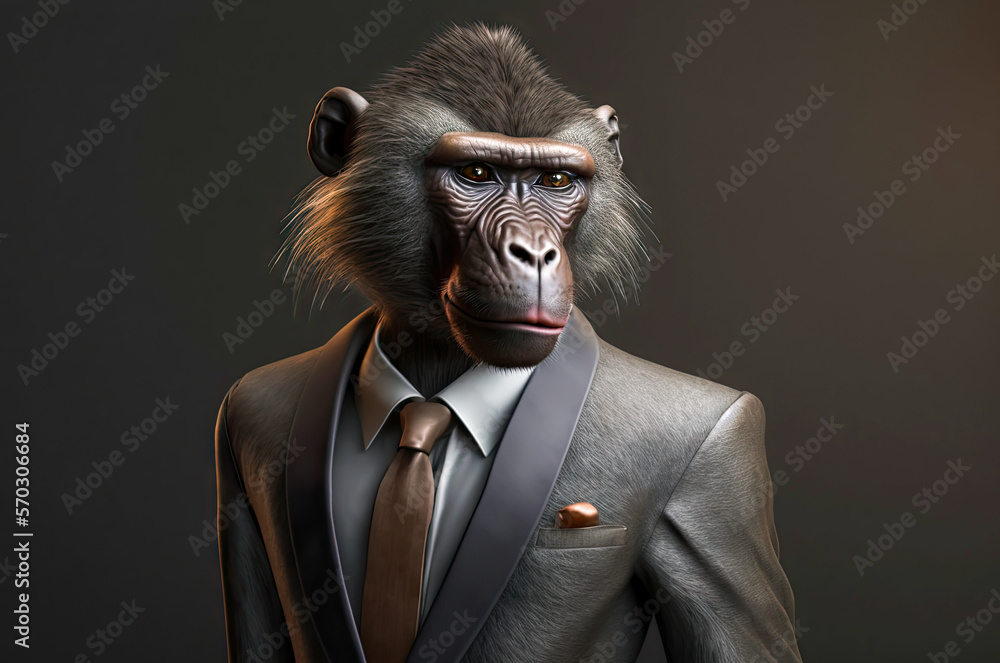 portrait of monkey dressed in a formal business suit portrait of monkey dressed in a formal business suit