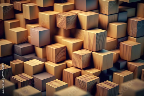 close up of wooden cubes background