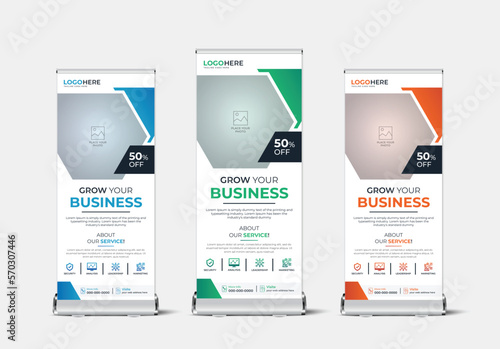 Professional business roll up template and rack card banner design