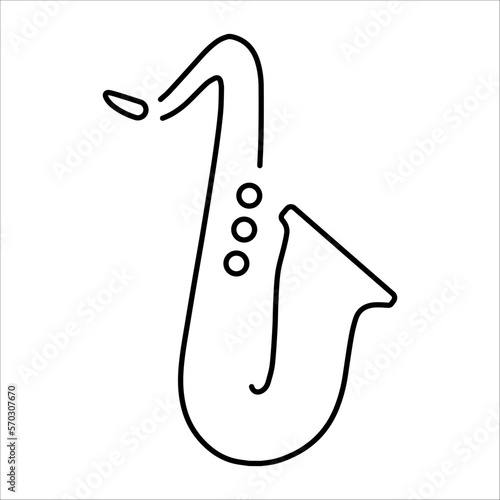 saxophone icon isolated on white background, vector illustration.