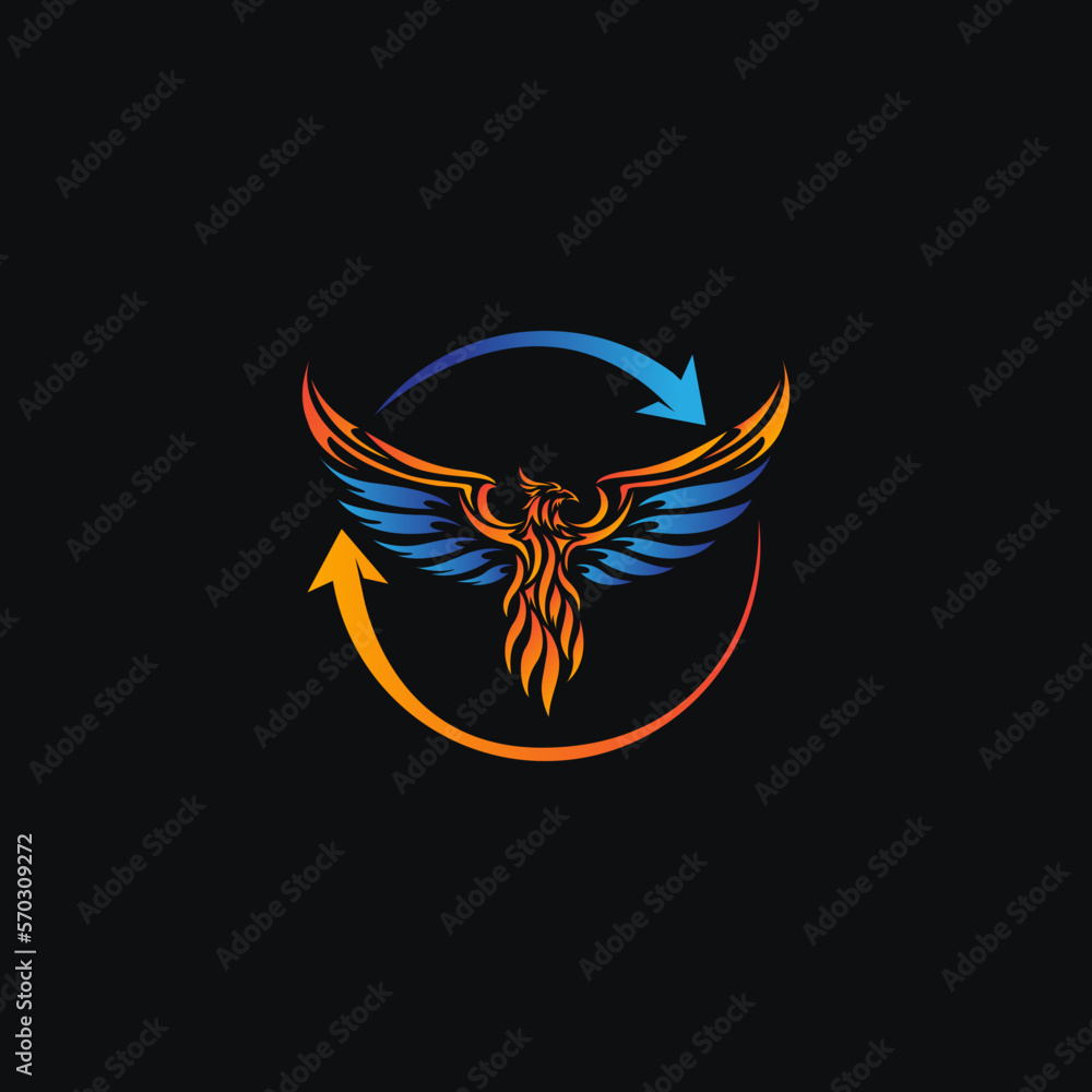 Fototapeta premium Phoenix logo for esport company with fire color