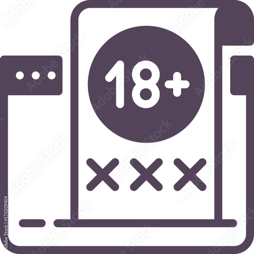 nsfw adult sexual content online cyber internet security digital  glyph solid icon