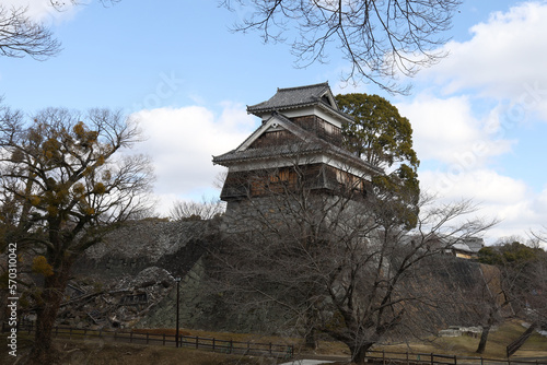 Famous Landscape of Kumamoto Castle in Northern Kyushu  Japan.
