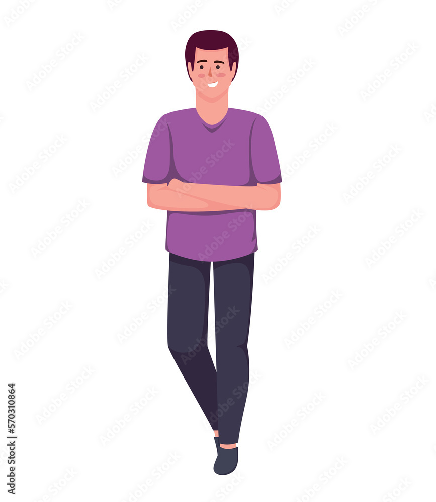 character man crossed arms illustration character man crossed arms illustration