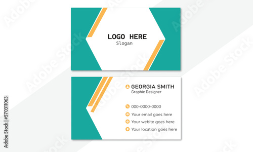 Modern simple business card template design vector, soft color creative template design 