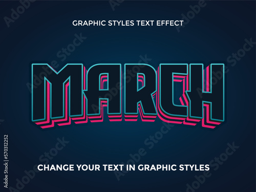 MARCH BLUE AND PINK GRADIENT EDITABLE TEXT EFFECT