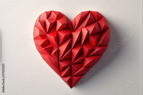 Wallpaper Mural Escultura de corazón geometrico, imagen hecha con IA generativa Torontodigital.ca