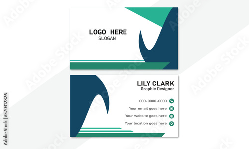 Abstract minimal business card template design, pastel modern design vector