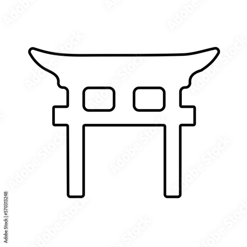 shinto icon isolated on white background, vector illustration.