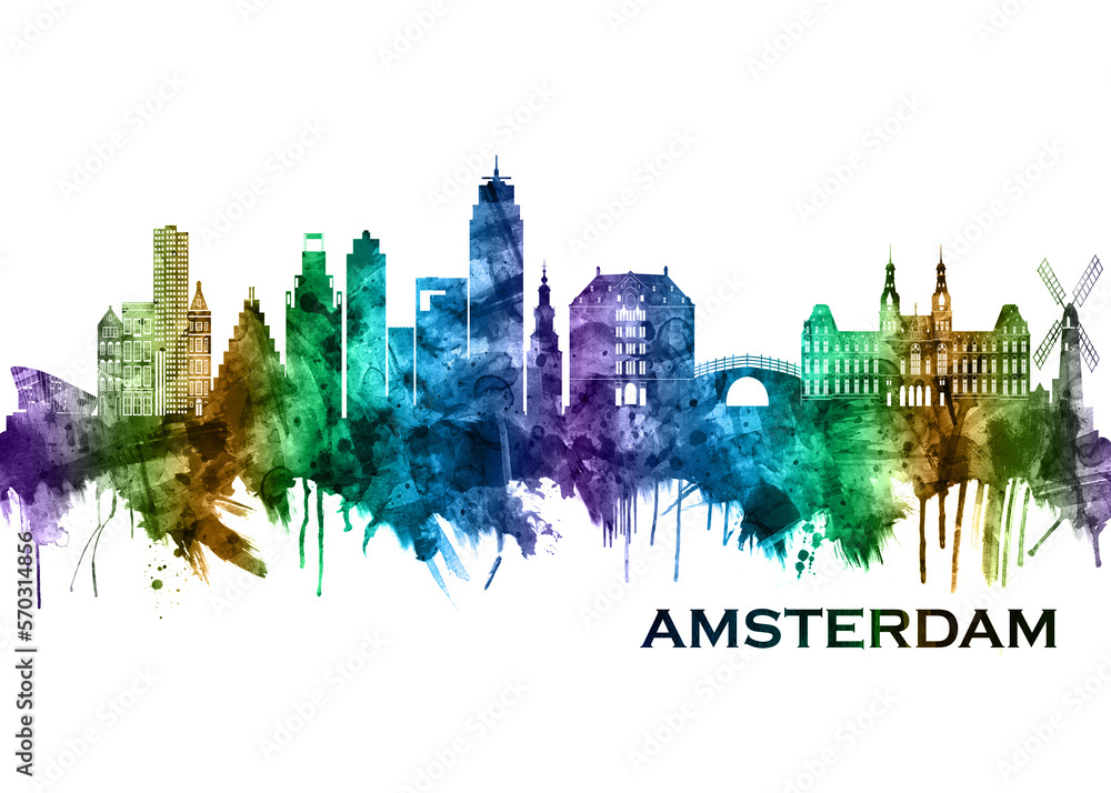 Fototapeta premium Amsterdam Netherlands Skyline