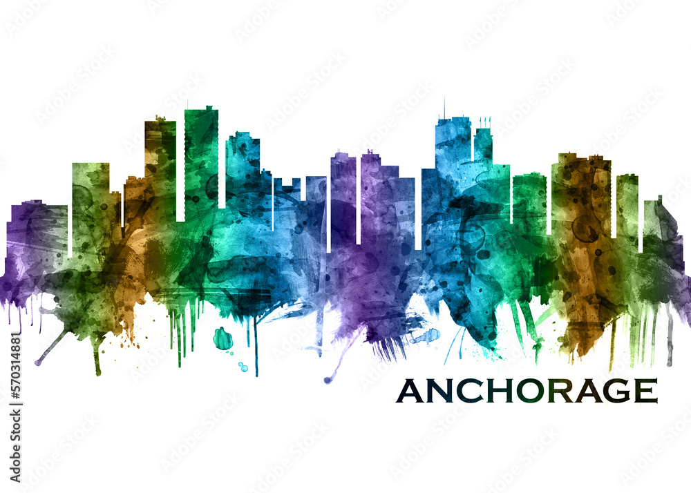 Fototapeta premium Anchorage Alaska skyline
