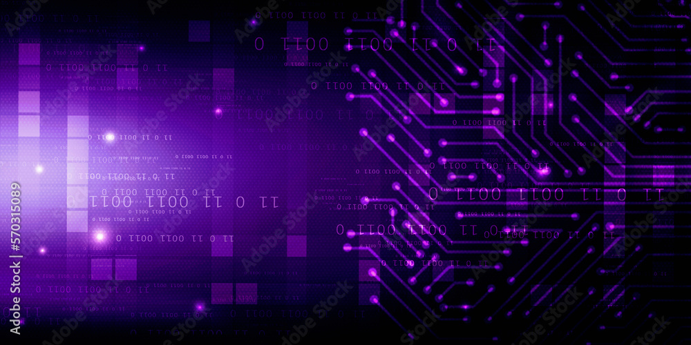 Obraz premium 2d illustration Abstract futuristic electronic circuit technology background 