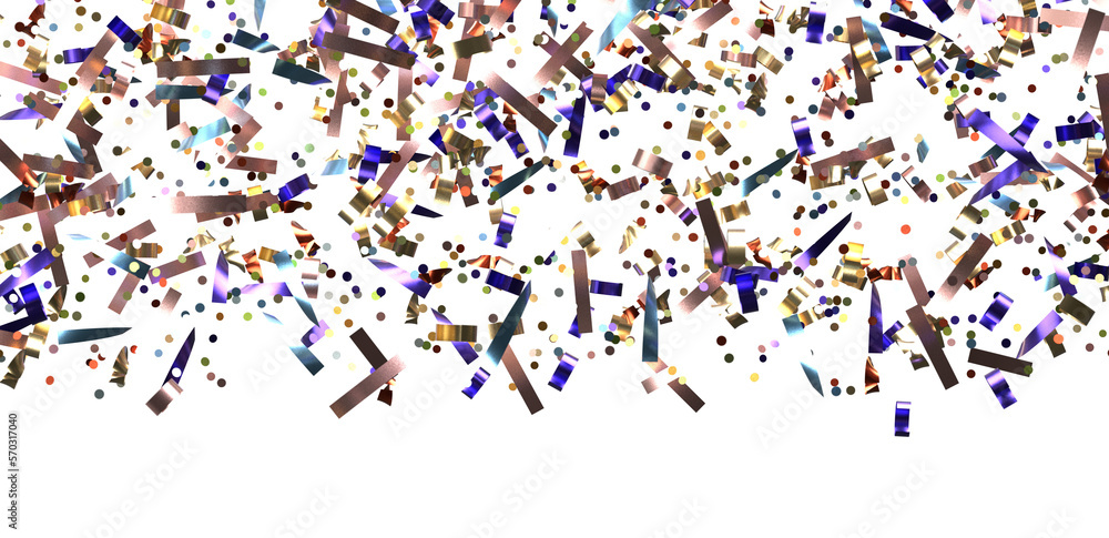 Multicolored paper confetti on transparent background. Multicolored paper confetti on transparent background.