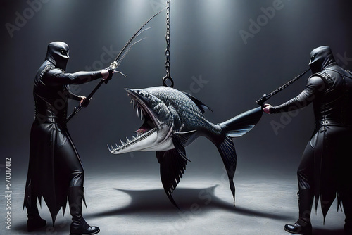 The executioners torture the fish photo