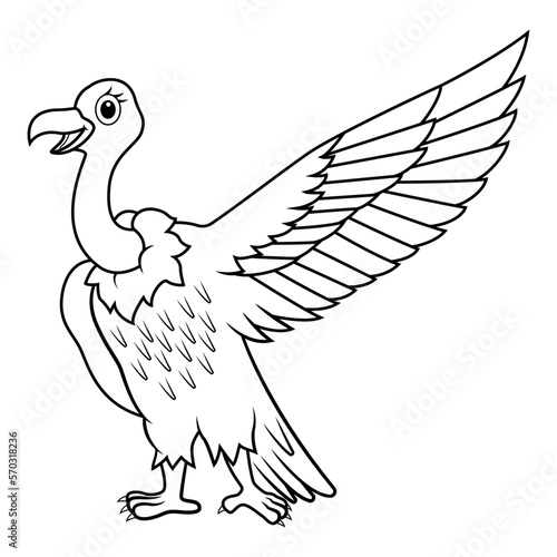Illustration of vulture bird line art