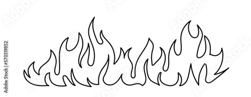 hand drawn Flame fire border frame