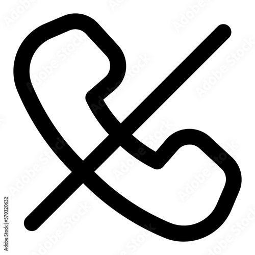 phone disable line icon