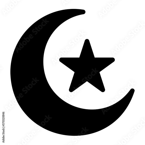 crescent moon glyph icon