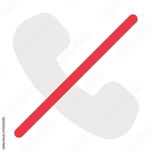 phone disable flat design icon