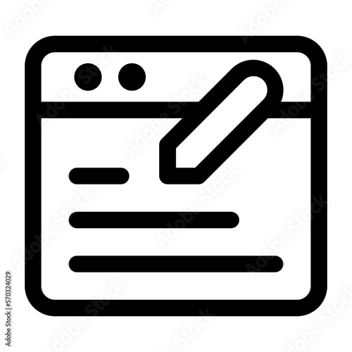 blogging line icon
