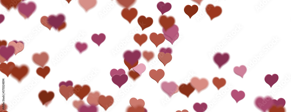 Falling red and pink hearts isolated on transparent background. Valentine’s day design. 3D rendering Falling red and pink hearts isolated on transparent background. Valentine’s day design. 3D rendering