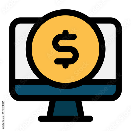 pay per click filled line icon