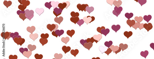 Falling red and pink hearts...