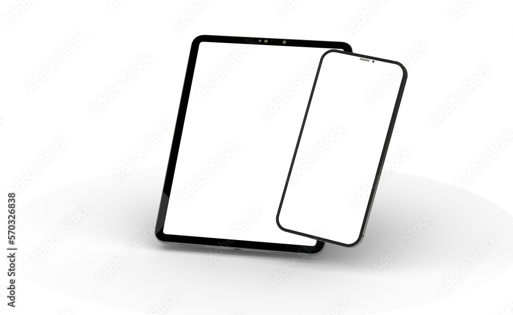 Gadgets including smartphone, digital tablet and laptop, blank screen with Gadgets including smartphone, digital tablet and laptop, blank screen with
