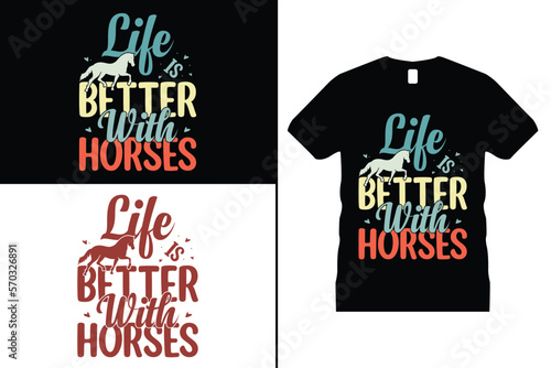 Horse Tshirt design, Funny Horse Lover vector. Use for T-Shirt, mugs, stickers, Cards, etc.