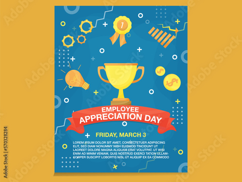 Employee Appreciation Day Template, Background for Employee Appreciation Event, Vector Illustration