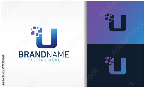letter U pixels logo