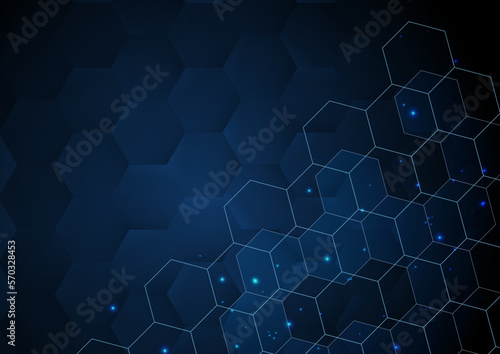 六角形のデジタル・サイエンスイメージ