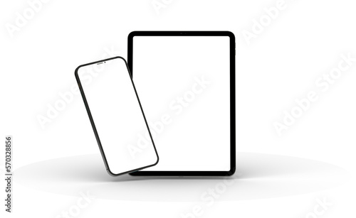 Obraz na plátně Photo Black tablet computer with blank 3d