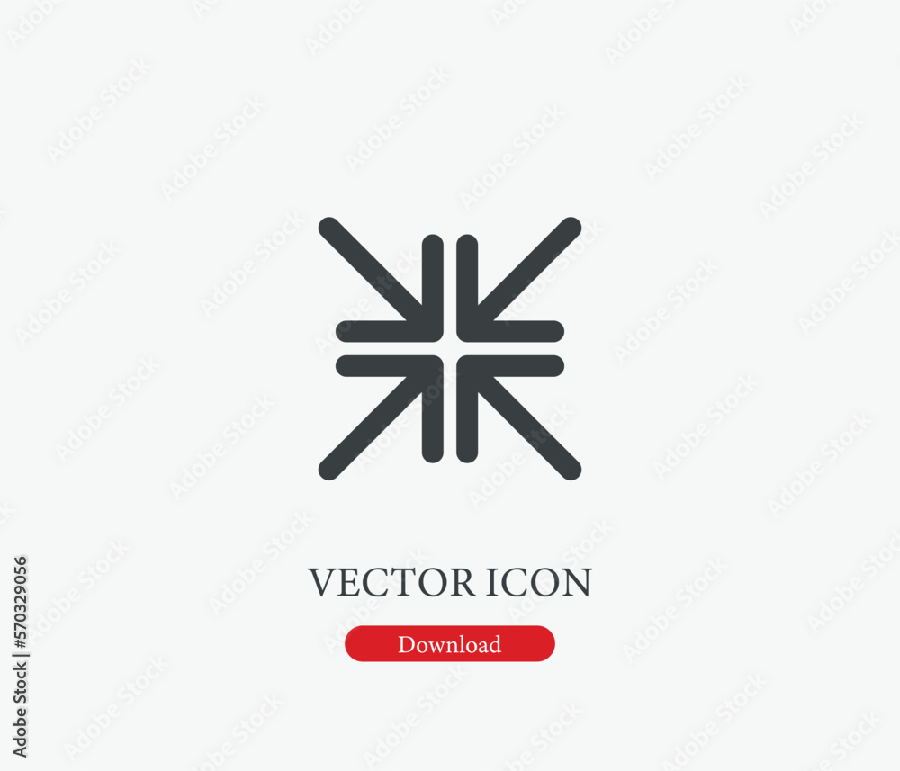 Arrow vector icon. Editable stroke. Symbol in Line Art Style for Design, Presentation, Website or Mobile Apps Elements, Logo. Minimize symbol illustration. Pixel vector graphics - Vector Arrow vector icon. Editable stroke. Symbol in Line Art Style for Design, Presentation, Website or Mobile Apps Elements, Logo. Minimize symbol illustration. Pixel vector graphics - Vector