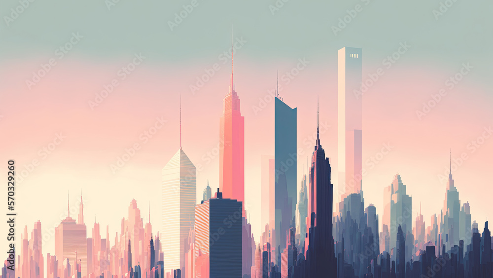 Futuristic Cityscape pastel colors 8K, Generative AI
