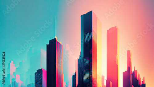 Futuristic Cityscape pastel colors 8K, Generative AI