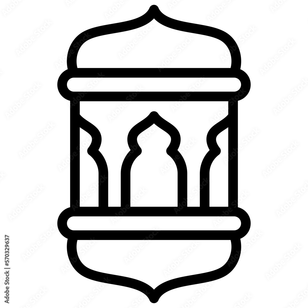 lantern ilustration with outline lantern ilustration with outline