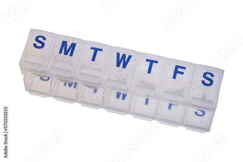 medication weekly storage container isolated photo