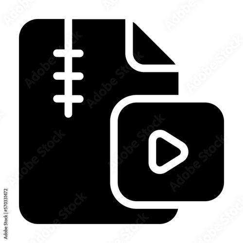 zip file video glyph icon