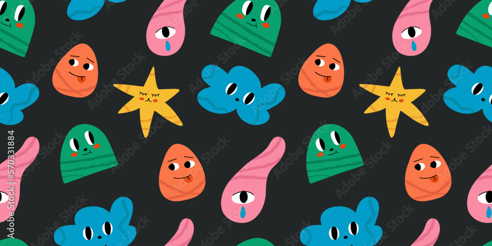 Abstract characters seamless pattern Abstract characters seamless pattern