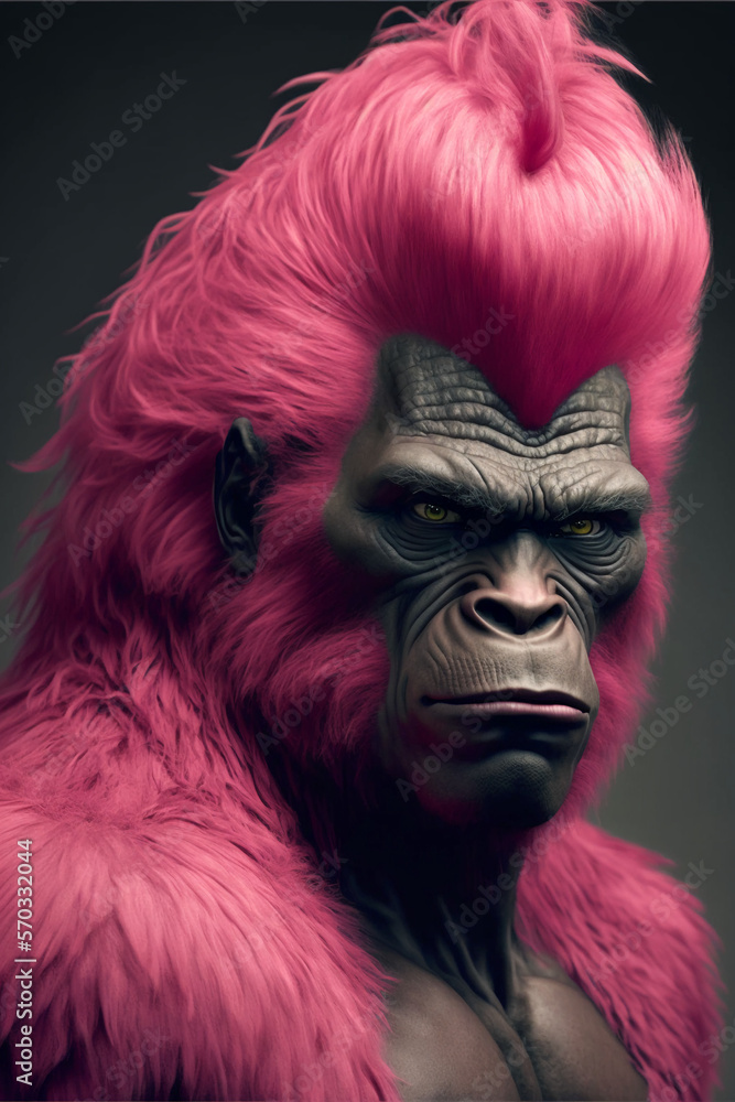 Pink gorilla. AI generation Pink gorilla. AI generation