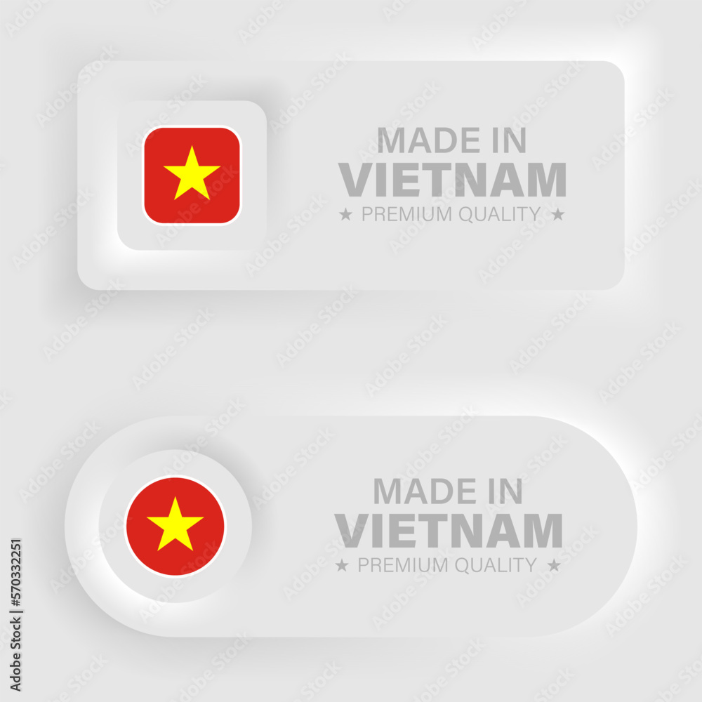 Made in Vietnam neumorphic graphic and label.