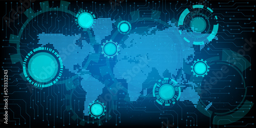 world map connection futuristic modern website background or cover page vector for technology and finance concept and education future company