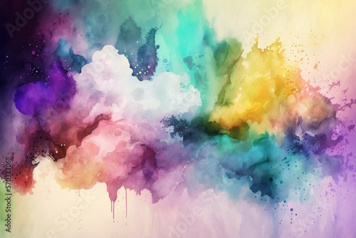 Colorful watercolor abstract background, colorful painting, Generative AI