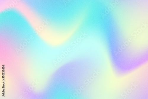 Y2k girly blurred noisy gradient background. Fluid cool holographic gradient poster for wall art, presentation or landing page. Modern iridescent wallpaper design tempate. Vector illustration