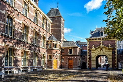 Explore the historic heart of The Hague. The buildings around the Binnenhof date from different periods and illustrate Dutch history. The Hague, Holland, Netherlands, Europe